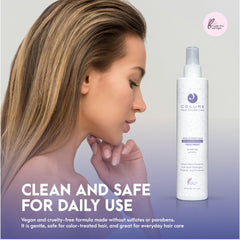 COLURE Leave-In Spray Plus on color-treated hair demonstrating protection.