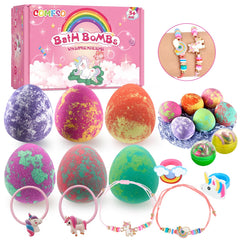 Comfso dino egg bath bombs 6-pack with toy inside for kids