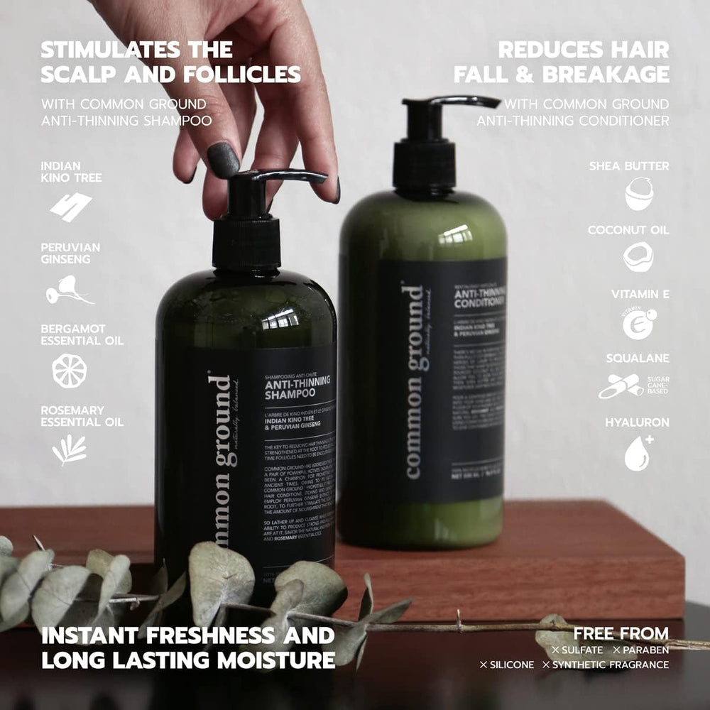 Common Ground Peruvian Ginseng extract promotes scalp nourishment for stronger-looking strands