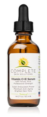 Complete Skin Solutions Vitamin C Serum bottle highlighting premium anti-aging formula.