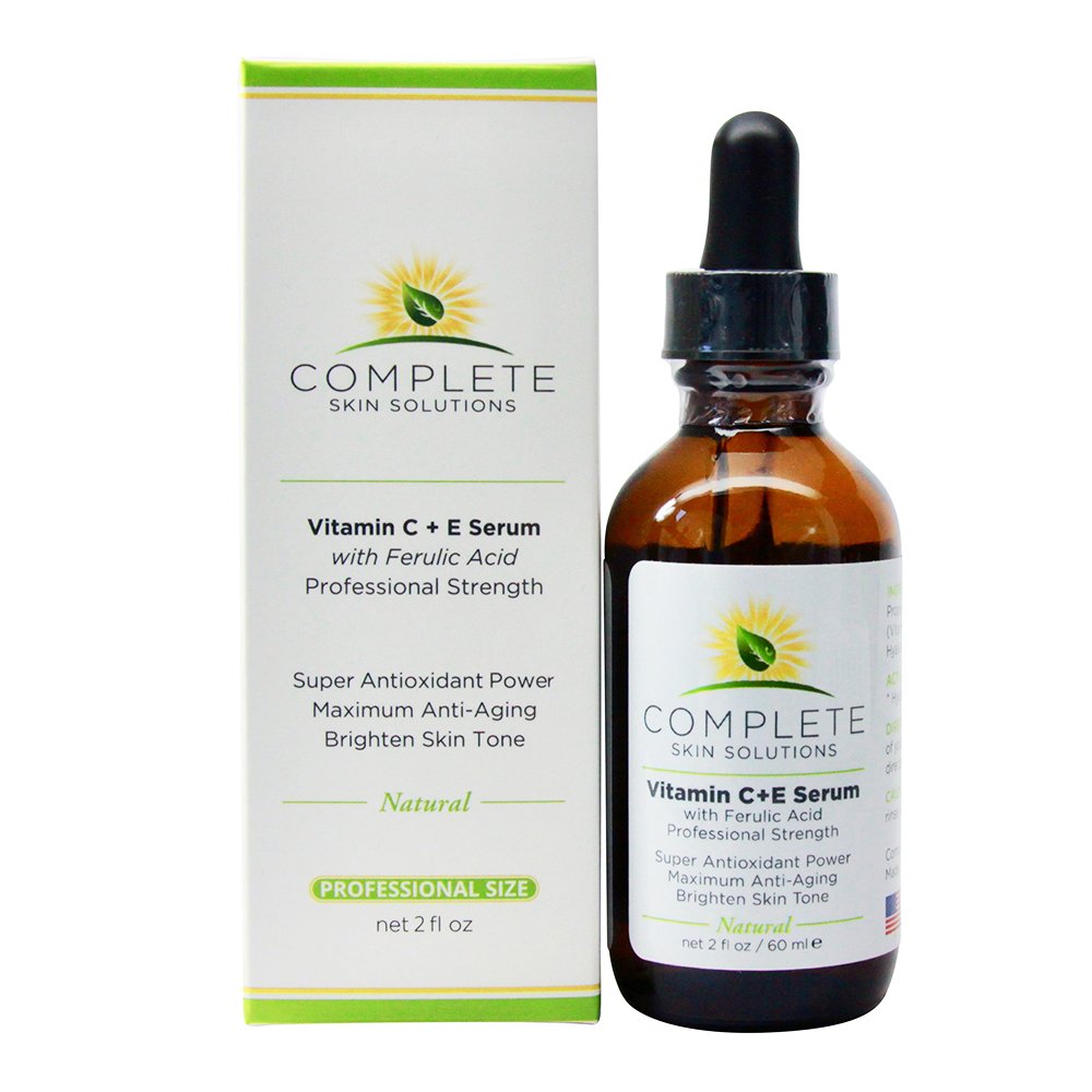 Complete Skin Solutions Vitamin C Serum dropper close-up for precise morning application.