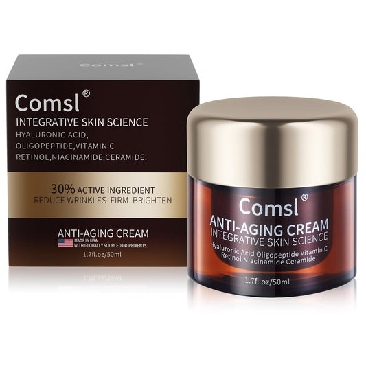 comsl retinol vitamin c niacinamide cream bottle shows potent blend for anti-aging skin care