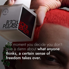 Confessions of a Rebel B*tch Please EDP mini bottle cap closeup, showcasing bold, modern design.