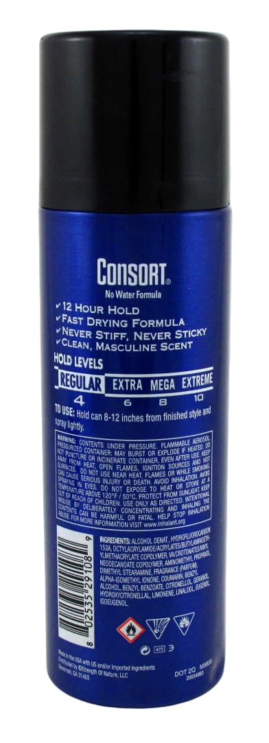 Consort Hair Spray pack of three bottles provides convenient styling access.