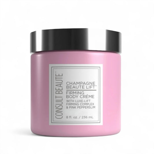 Consult Beaute Champagne Lift bottle pour shows luxurious hydration for dry skin.