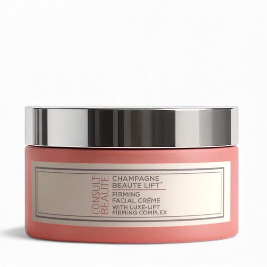 Consult Beaute Champagne Lift cream bottle highlights luxurious hydration for day and night