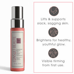 Consult Beaute Champagne Lift facial concentrate texture suggesting glow and radiance.