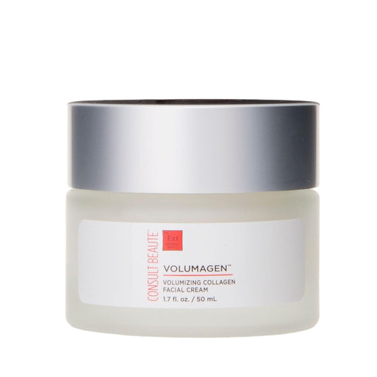 Consult Beaute Volumagen cream jar closeup, rich hydration for a plump, nourished complexion