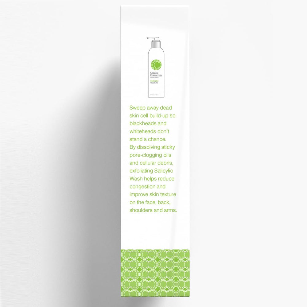 CONTROL CORRECTIVE Salicylic Wash routine shot signals refresh and balance after wash.