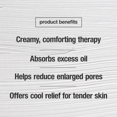 CONTROL CORRECTIVE sulfur calming mask ingredients silhouette emphasizing purifying clay and aloe.