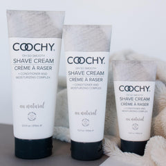Coochy Shave Cream pump-dispense for easy, mess-free application.
