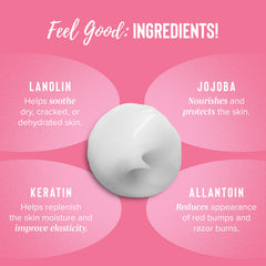 Coochy Shave Cream at underarm area offering soft, irritation-minimizing results.
