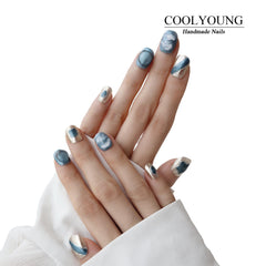 COOLYOUNG handmade nails 3D detail highlighting craftsmanship for natural-looking finish