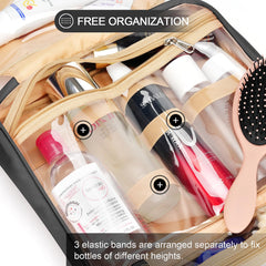 COOSKY organized interior shows elastic bands keeping bottles upright.