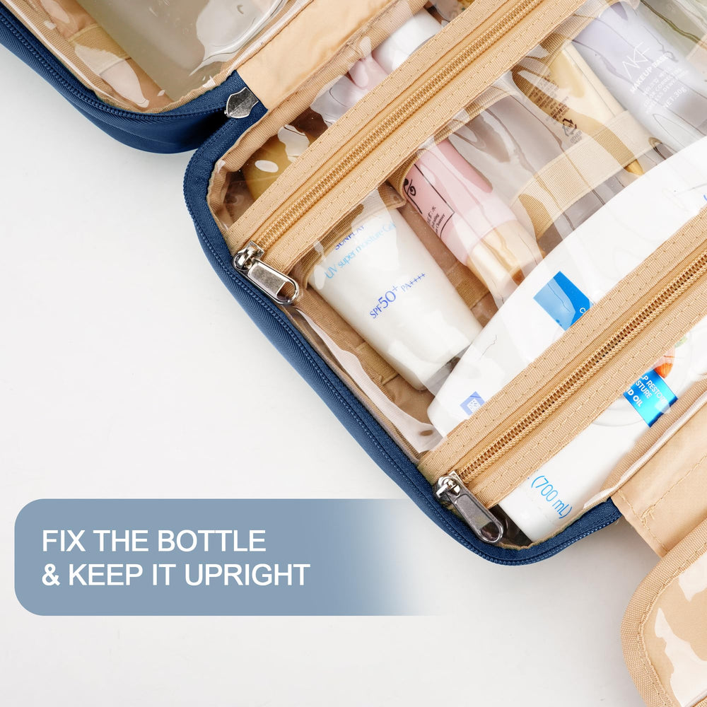 COOSKY compact yet roomy design fits week-long toiletries and cosmetics in one bag.
