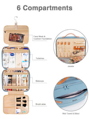 COOSKY hanging toiletry bag blue jewelry pocket for organized jewelry storage on trips