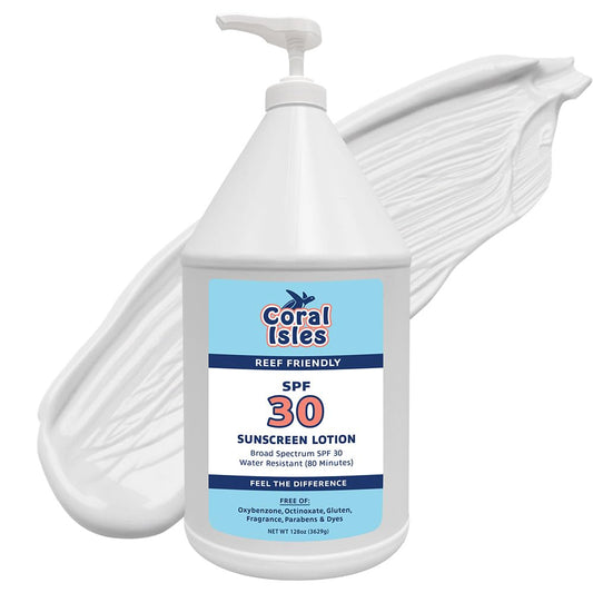 Coral Isles bulk pump dispenser for easy group application during outdoor activities
