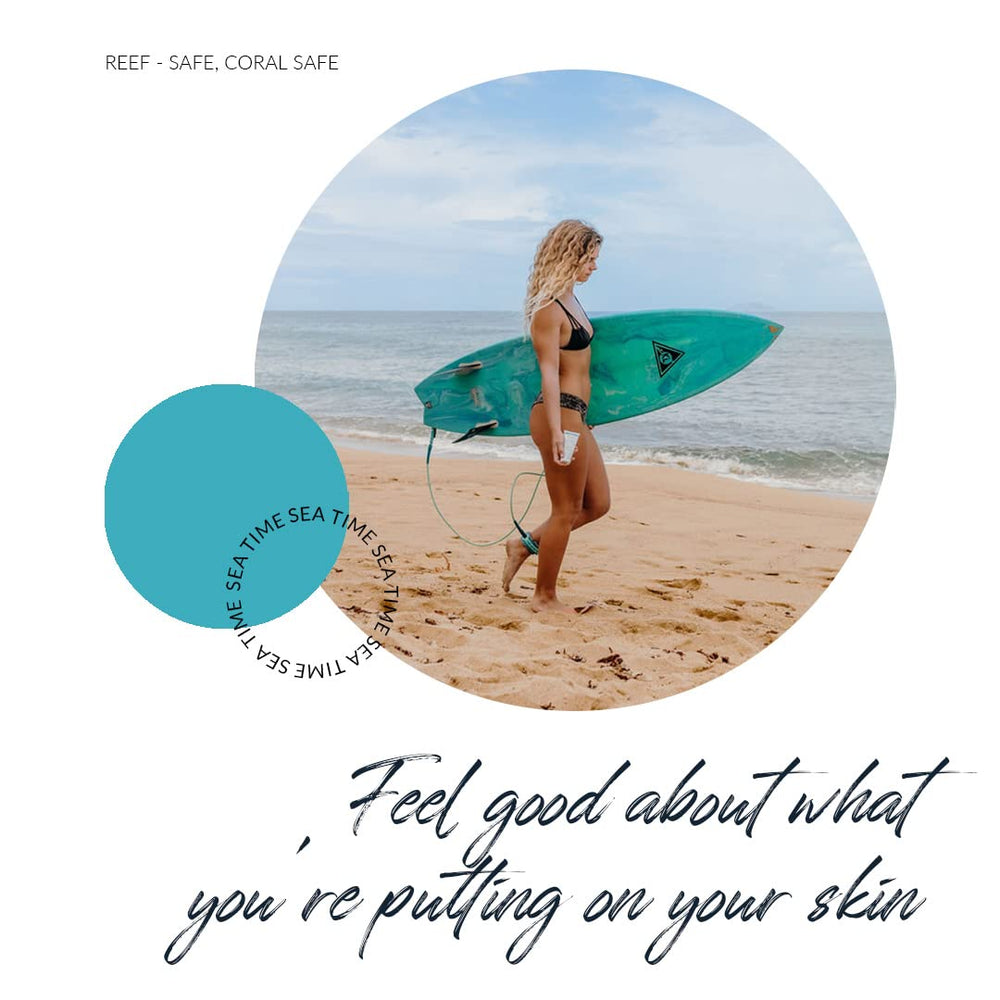 Coral Safe lightweight, non-greasy feel shown in real-use contexts.