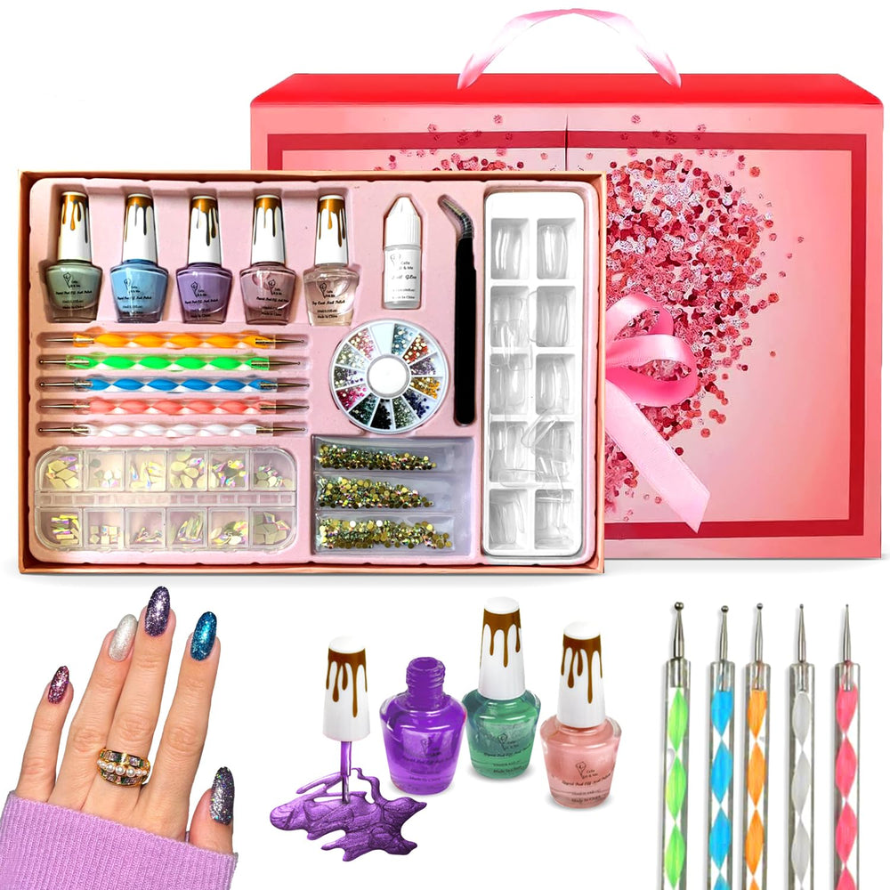 CoralBeau Nail Art Kit for Girls—beginner set with colorful supplies for easy at-home designs.