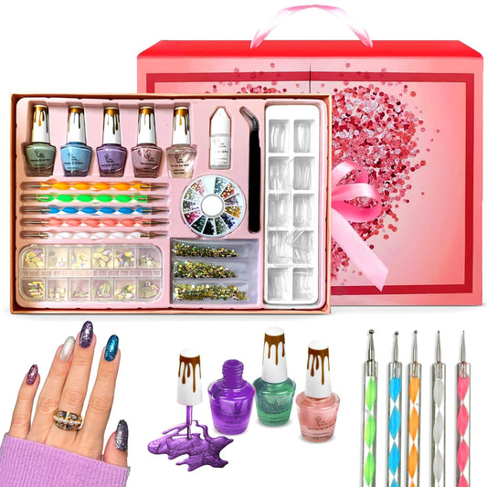 CoralBeau Nail Art Kit for Girls—beginner set with colorful supplies for easy at-home designs.