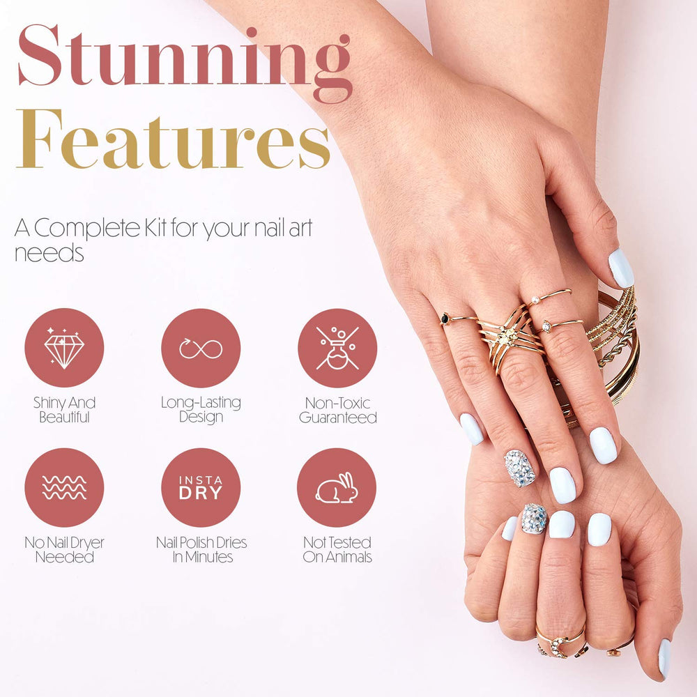 CoralBeau tools—tweezers and dotting tool for precise placement and patterns.