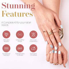 CoralBeau tools—tweezers and dotting tool for precise placement and patterns.