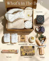 Coralogo 11-piece spa kit items displayed for a complete home self-care routine