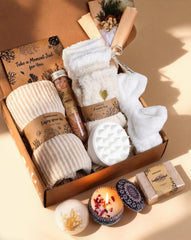 Coralogo natural spa gift basket arranged for elegant at-home pampering