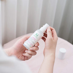 Coreana hydration bottle and spray nozzle ready for on-the-go use