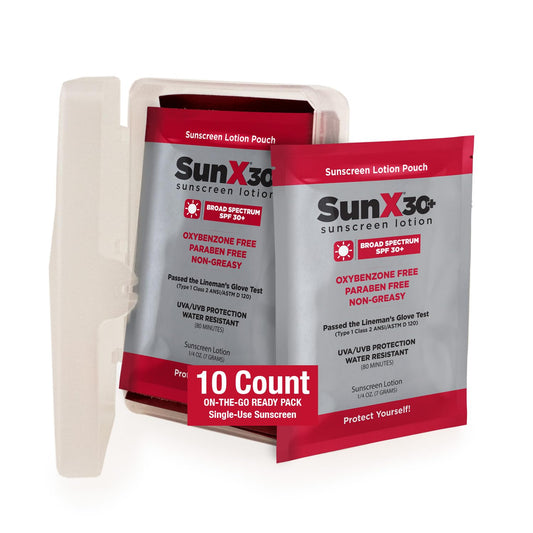 CoreTex Sun X 30 packets in a travel case for easy portability.