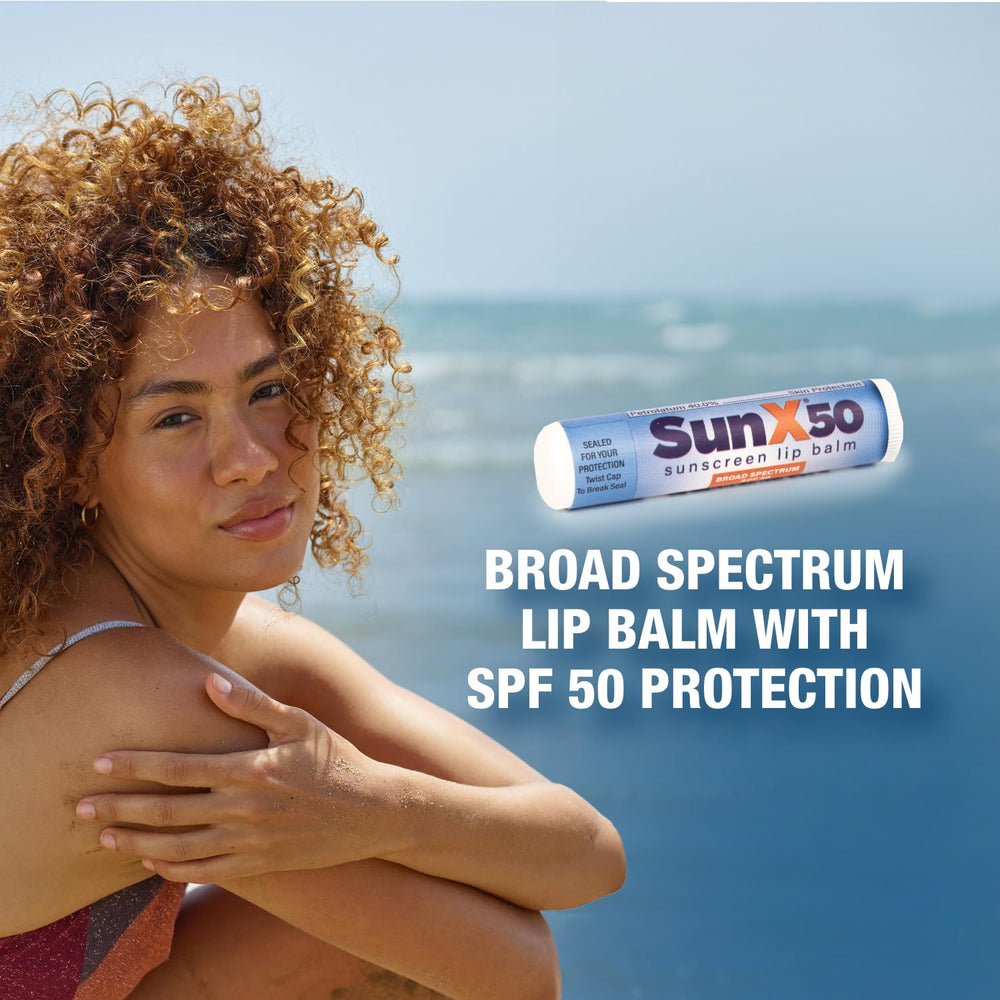 CoreTex Sun X 50 lip balm unboxed showing SPF 50 lip care