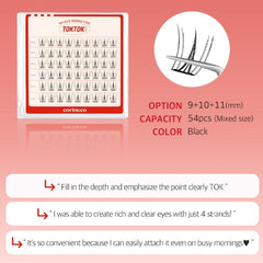 CORINGCO Cherry Coke Light lashes design enhances a natural eye shape.