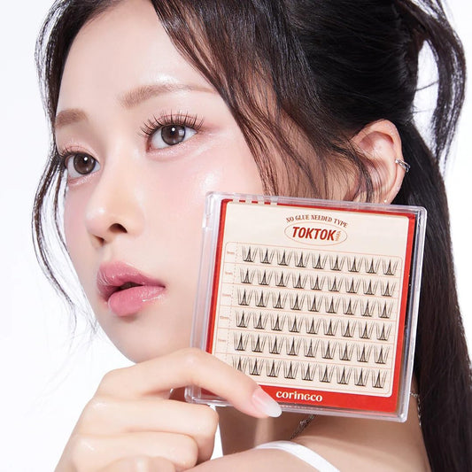 CORINGCO Toktok Hara Light self-adhesive lashes pack for quick glue-free application.