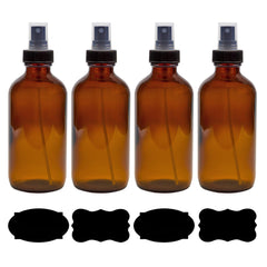 Cornucopia Brands 8oz amber Boston round bottle with atomizer for essential oil blends.