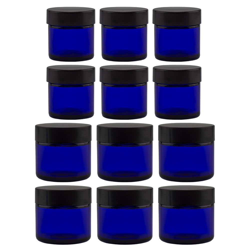 Cornucopia Brands cobalt 1oz glass jar for creams and essential oils