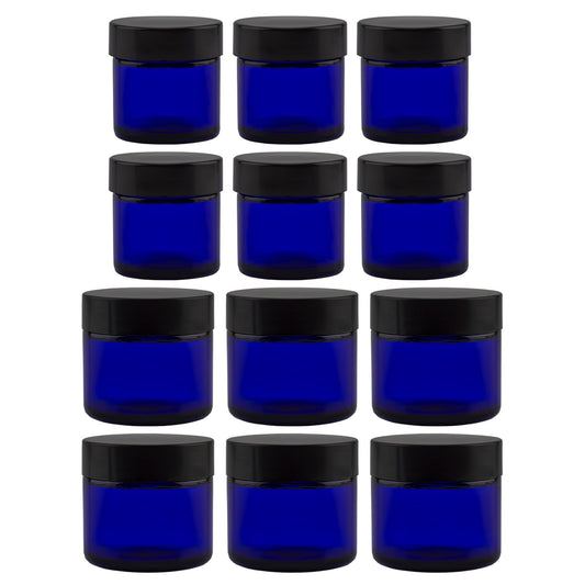 Cornucopia Brands cobalt 1oz glass jar for creams and essential oils