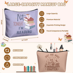 Cosblank literary design bag set showcases durable, portable pouches.