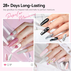 COSCELIA acrylic powders in clear pink and white for versatile designs