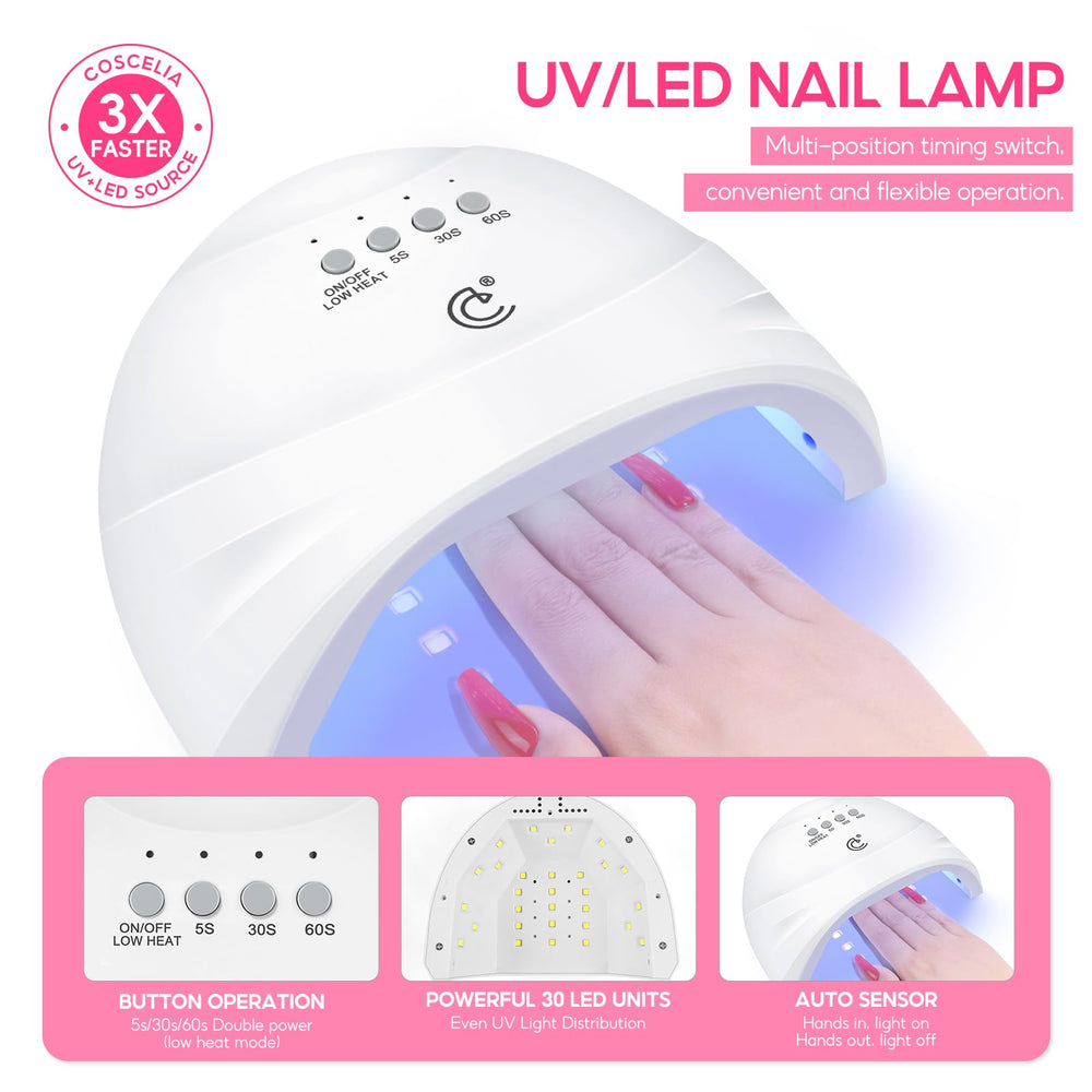 COSCELIA at home gel manicure setup for DIY nails