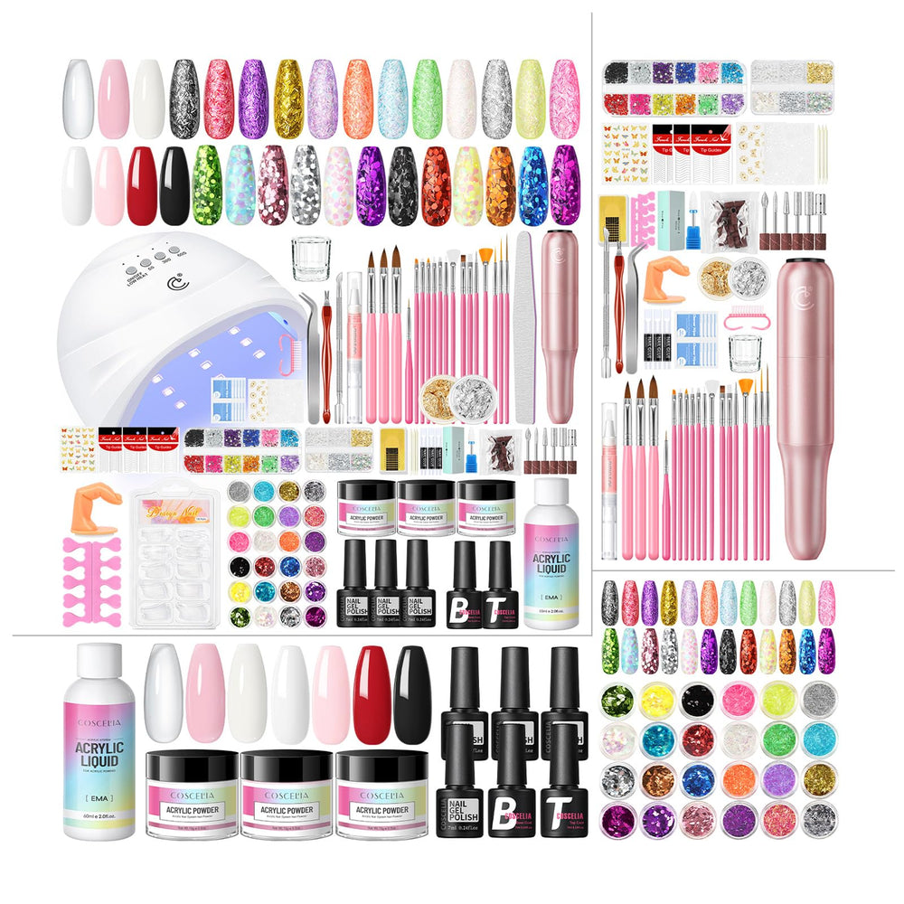 COSCELIA beginner acrylic nail kit with UV light for at-home gel nails
