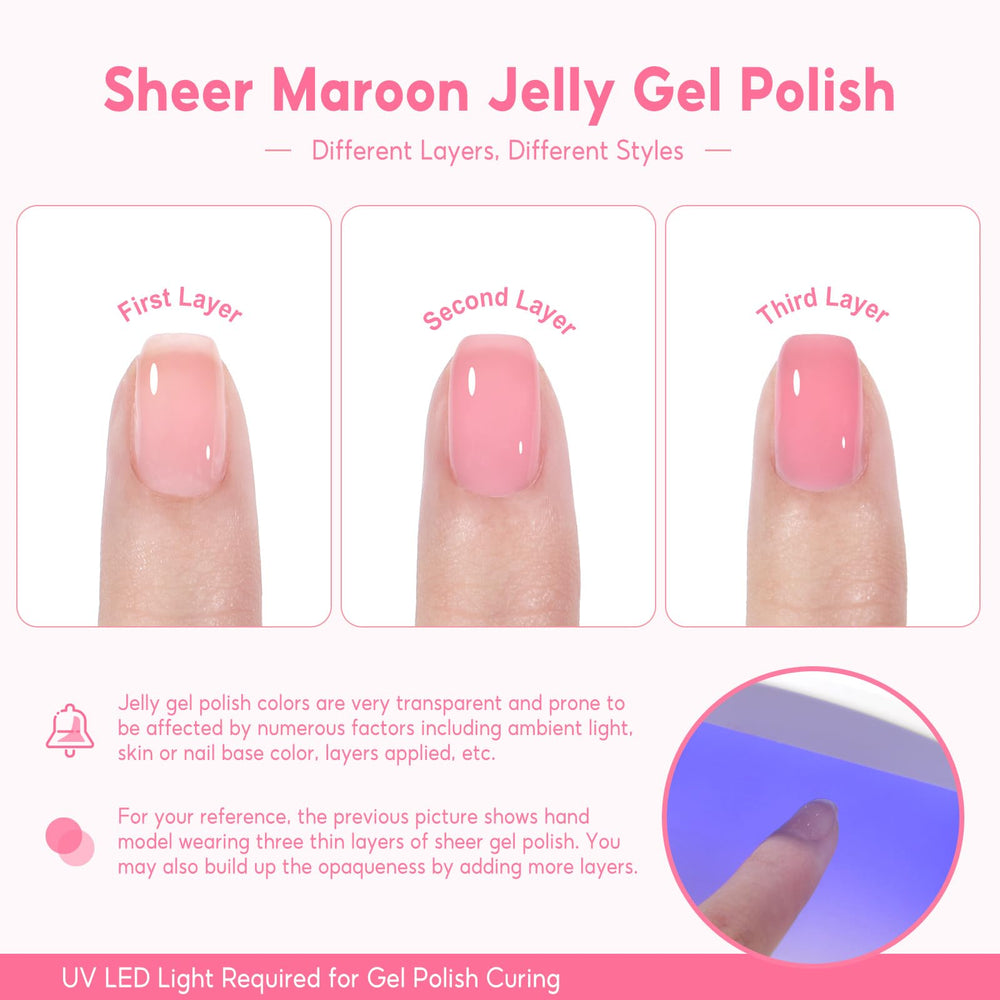 COSCELIA Jelly Gel Polish color swatch 6 supports at-home nail art
