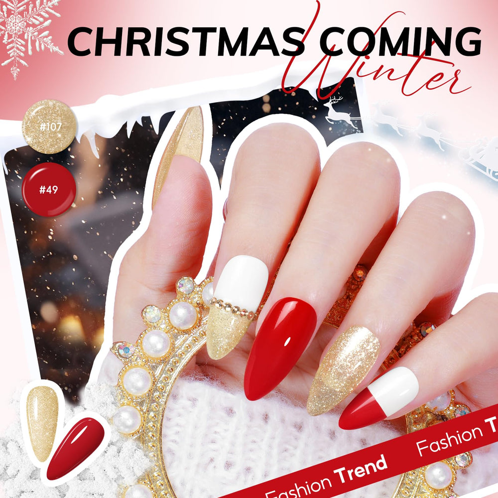 Coscelia silver glitter top coat adds festive sparkle to nails.