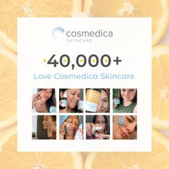 Cosmedica Morning routine with serums image implying simple skincare ritual