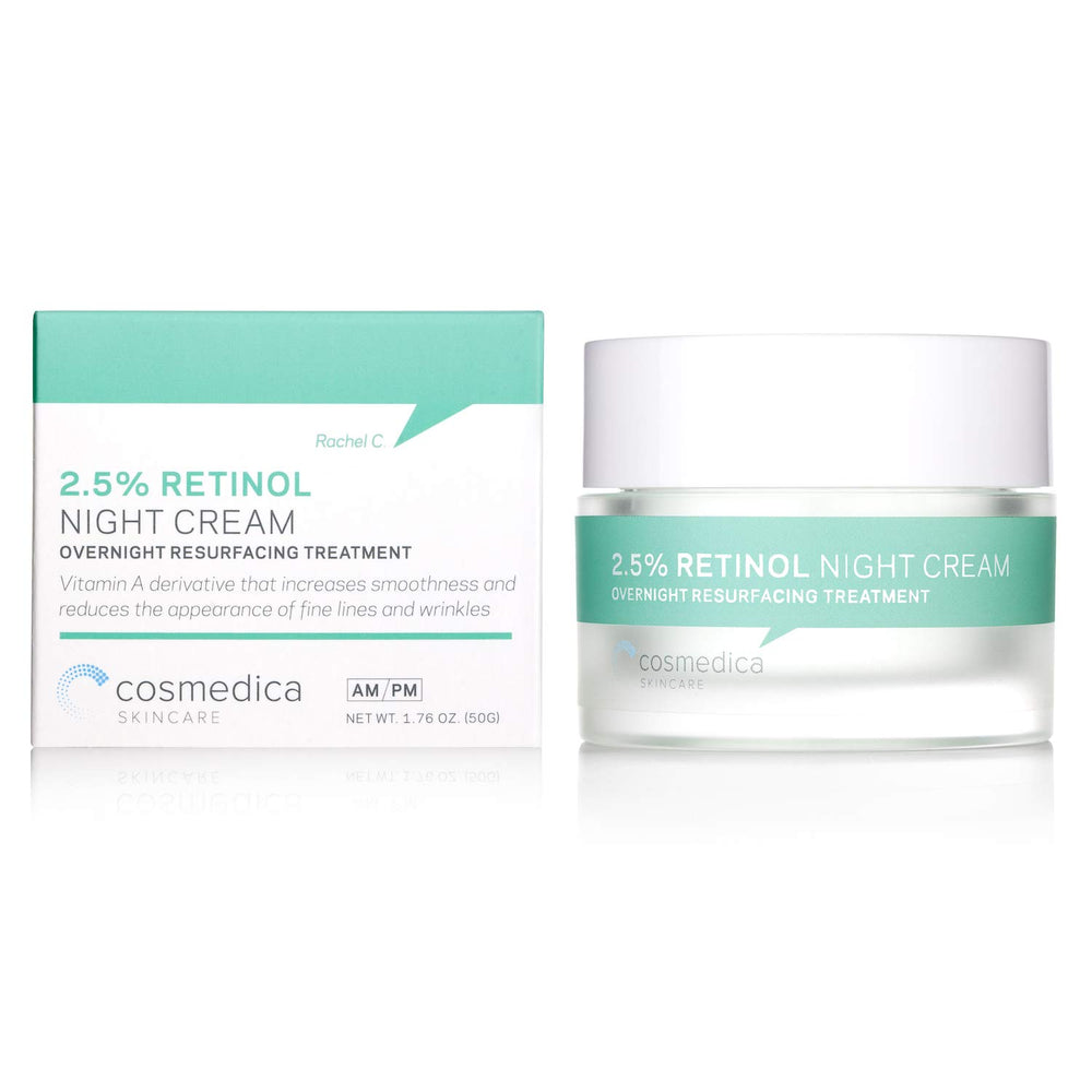 Cosmedica Retinol Night Cream texture demonstrates creamy nightly application.