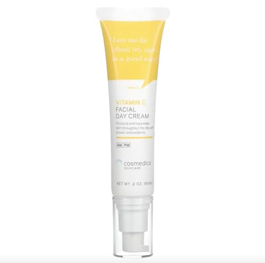 Cosmedica Skincare Vitamin C Facial Moisturizer 2oz jar for daily hydration and brightness.