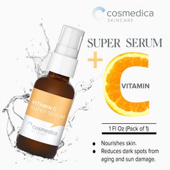 Cosmedica Vitamin C Super Serum dropper, ready for precise application.