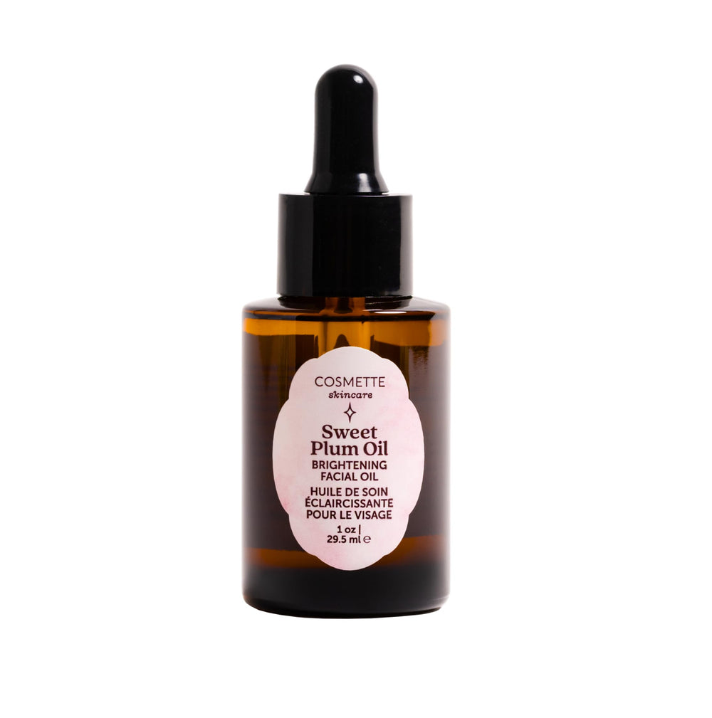 Cosmette Skincare Sweet Plum Serum bottle with brightening formula.