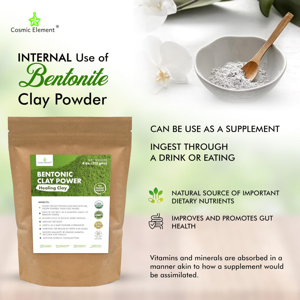 Cosmic Element clay mask drying on skin for a natural finish