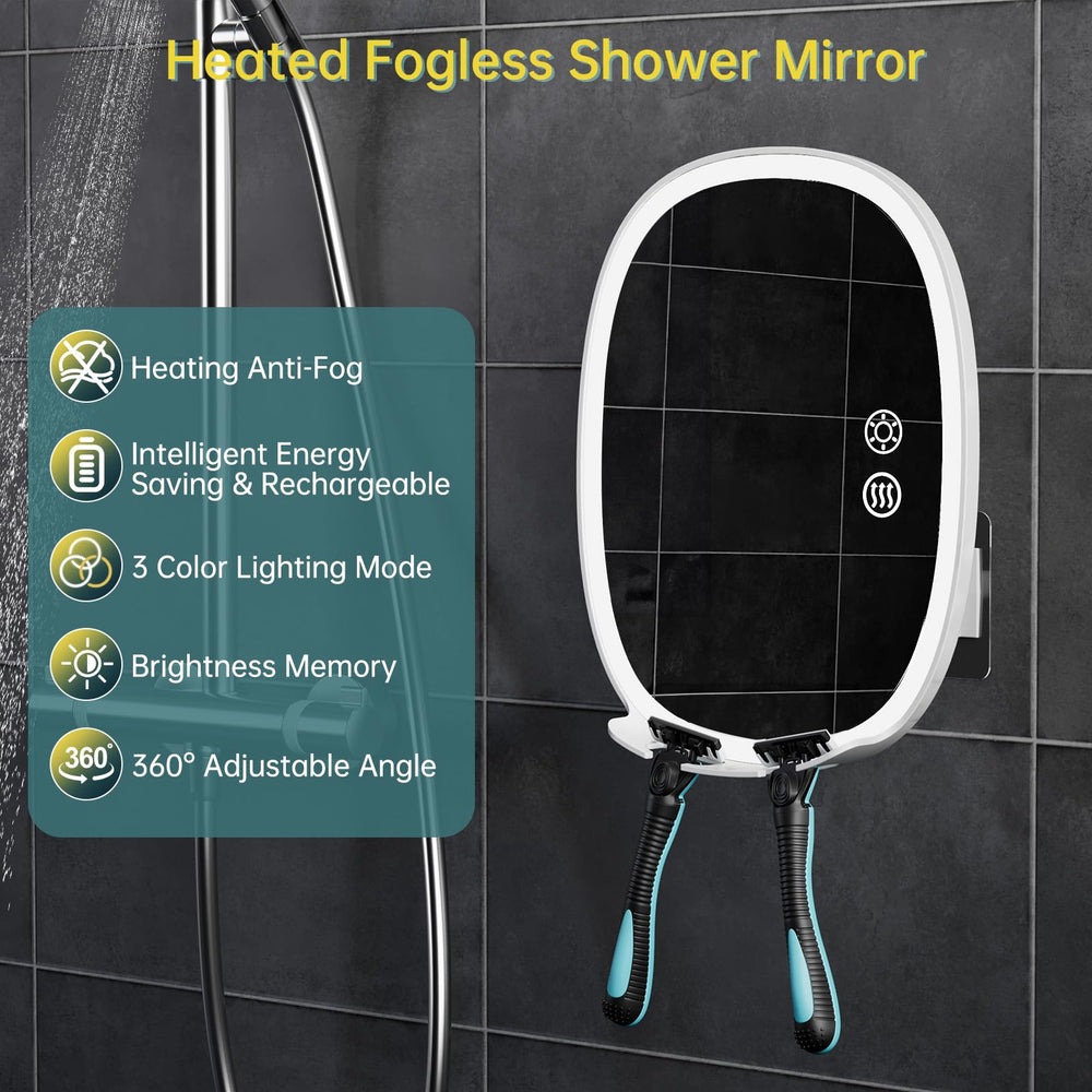 COSMIRROR lit mirror shows 3 color lighting for ambiance.