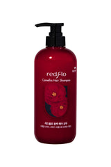 COSMOCOS REDFLO Hair Shampoo bottle with camellia oil for nourished, shiny hair.